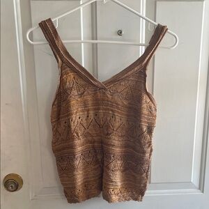 Wishlist Brown/Golden tone Knit Camisole Top